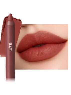 Women's E09# Terracotta Rose 24 Hour Long-lasting Rose Matte Lipstick Crayon